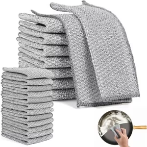 20count Wire Dishcloth,Multipurpose Wire Dishwashing Rags for Wet and Dry,Silver - Picture 1 of 6