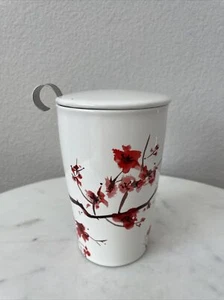 Tea Forte Kati Brewing Steeping Cup Lidded Tumbler With Infuser Cherry Blossom - Picture 1 of 11