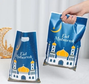 10 sacchetti Eid Mubarak Goodie - Masjid blu, bomboniere, sacchetti regalo islamici, - Foto 1 di 2