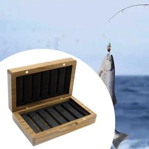Fliegenfischen Fly Box Angelbedarf Holz Leichte Fly Fishing Tackle Box - Bild 1 von 7