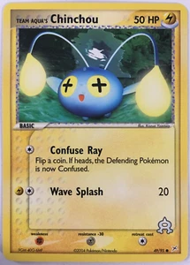 POKEMON TEAM AQUA'S CHINCHOU 49/95 EX TEAM MAGMA VS TEAM AQUA COMÚN CASI COMO NUEVO - Imagen 1 de 2