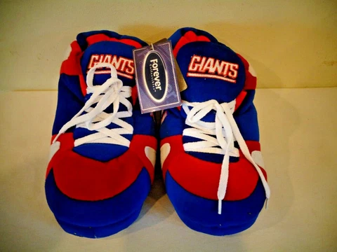 NFL NEW YORK GIANTS PLUSH SNEAKER STYLE SLIPPERS NEW OLD STOCK SIZE S Cover