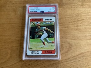 1974 Topps # 10 Johnny Bench Cincinnati Reds MLB HOF PSA 6 EX-MT Just Graded