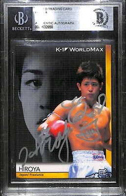 Hiroya Signed 2008 Epoch K-1 World Max Card #42 BAS COA Rizin FF Kickboxing Auto - Image 1 of 4