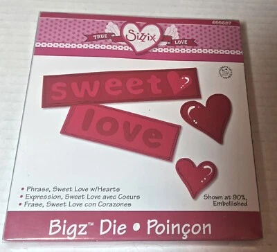 Sizzix True Love. Frase Sweet Love con corazón Bigz Die... #655687. San Valentín Foto 1 de 2