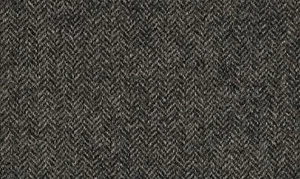 Pure Wool Shetland Herringbone Fabric Material - BLACK - Picture 1 of 1