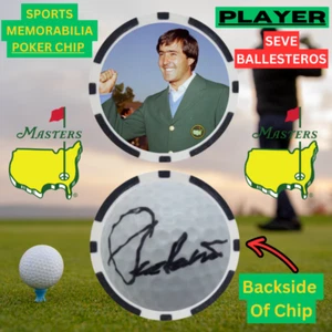 1980 Masters Winner Seve Ballesteros Poker Chip With Signature - Picture 1 of 2
