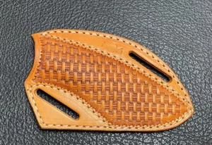 USA handgravierte Pfannkuchenhülle feste Klinge Messer Gürtel Messer Etui Beutel Holster - Bild 1 von 5