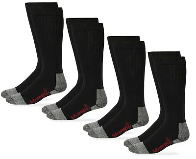 Wrangler Riggs Workwear Mens Tall 80% Cotton Cushion Over the Calf Boot Socks 4P - Image 1 of 4