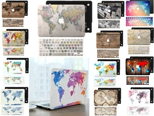 Funda rígida de goma 2 en 1 mapa del mundo para nueva Macbook Pro Air 11 12 13 15 16 - Imagen 1 de 24
