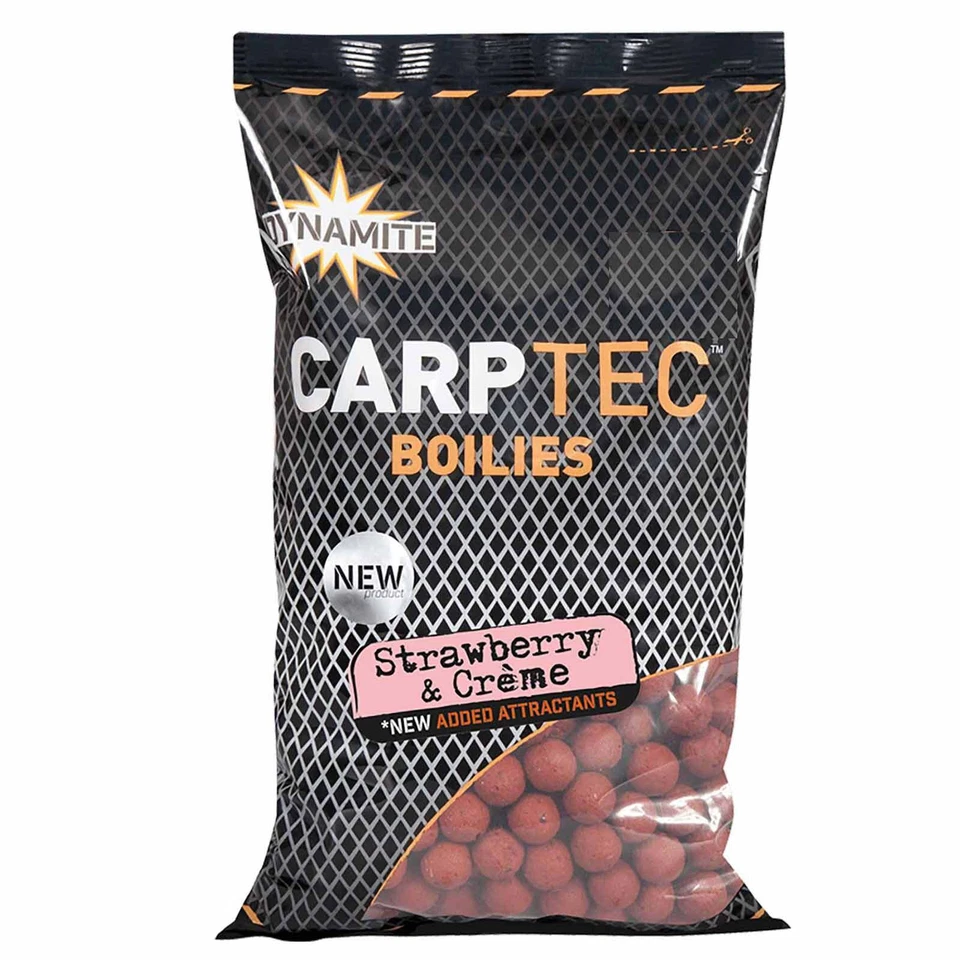 (11,39€/1kg) Dynamite Baits Carptec Strawberry&Creme 20mm 900g Boilies - Bild 1 von 1