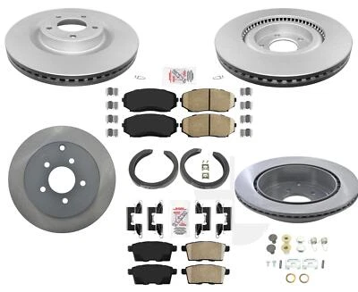 Ford Edge Front & Rear Coated Rotors Ceramic Pads Fits AWD Ford Edge 2007-2010 - Image 1 of 4