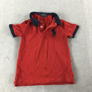 Polo Ralph Lauren Kids Boys Shirt Size 6 Years Red Big Pony Logo Rugby