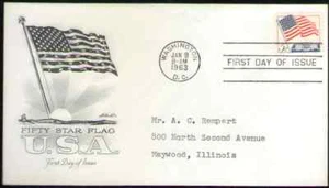 US. 1208. 5c. Flag over White House. Artmaster FDC. 1963 - Picture 1 of 1