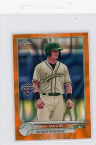 2022 Topps Pro Debut Chrome Henry Davis 23/25 orange lava refractor card Pirates