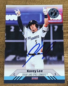 KOREY LEE Signed 2022 Sugar Land Space Cowboys Baseball Card Houston Astros AUTO