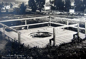 Foto postal Steamboat Springs Colorado Iron Spring RPPC años 1910 - Imagen 1 de 3