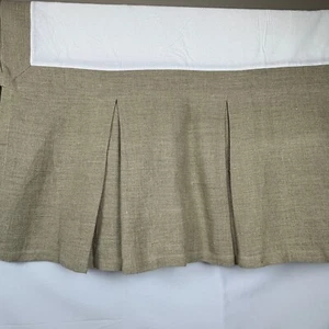 Linen Burlap Dust Ruffle Bed Skirt Twin Company 18 in. Drop 100% Natural Neutral - Picture 1 of 9