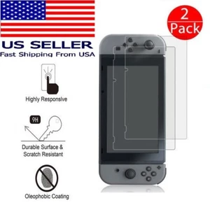 Nintendo Switch Displayschutzfolie Premium Klar Hartglas Folie Schutz (2er Pack) - Bild 1 von 19