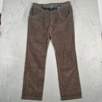 Kavu Pants Mens XL 38x33 Brown Corduroy Belted Outdoor Hiking Chili Roy Pockets - Image 1 of 4