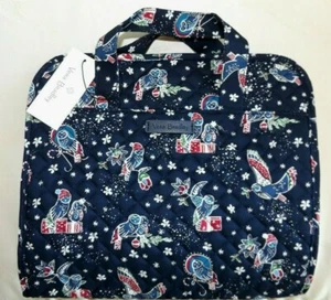 VERA BRADLEY Iconic Hanging Travel Organizer Cosmetics Holiday Owls Navy - NWT - Picture 1 of 5