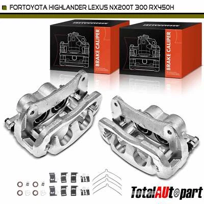 2x Pinzas de freno laterales delanteras con soporte para Toyota Highland 08-13 Lexus RX450h Foto 1 de 4