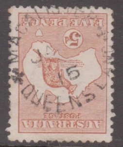 QUEENSLAND DATESTAMPS - unframed 1915 MACALISTER cds on 5d brown Roo, Rated S - Picture 1 of 2
