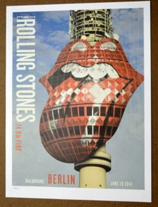 ROLLING STONES - 14 ON FIRE - WALDBUHNE - BERLIN - TOUR POSTER - MICK JAGGAR - Picture 1 of 3
