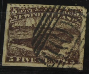Stamp Obliterated Earth New Colony British N°22 5 C Brown 1866 BAR - Picture 1 of 1