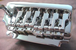TOP LOAD AND THROUGH BODY CHROME GUITAR TREMOLO BRIDGE - Picture 1 of 4