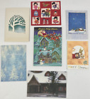 7 Vtg 1990 Christmas Greeting Cards from Japan Hallmark Advent Calendar Santa