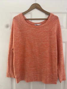 prAna Hyper Coral Geovine Relaxed Fit Sweater Top - Recycled Fibers - Size L - Picture 1 of 4