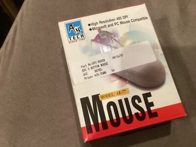 Vintage  A4 Tech Mouse Model AK-77. High resolution 400 DPI.  Still in Box  - Image 1 of 4