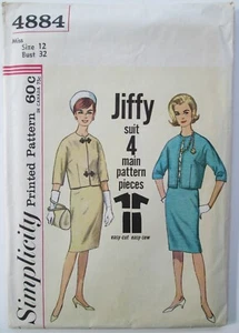 Vintage SIMPLICITY # 4884 Pattern Misses' JIFFY SUIT Size 12 - Bust 32 - Picture 1 of 2