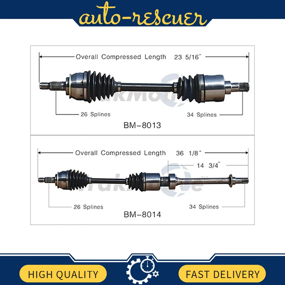 Juego SurTrack par de ejes delanteros CV para Mini Cooper 02-08 tracción delantera sobrealimentado tracción delantera Foto 1 de 3