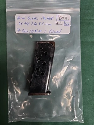Armi Galesi Brecia VP Chaleco Revista de Bolsillo 🇮🇹 .25 ACP 7 rd Original de Fábrica 25 Foto 1 de 4