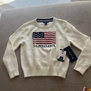 U.S. Polo Sweater Pull Over Top Flag Stars Stripes United States Size S Fit 6/7 - Picture 1 of 7