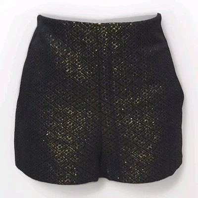 Forever 21 Pantalones Cortos Metálicos Brillantes Bronce Cintura Alta Medianos Conjunto de Fiesta Glamour Foto 1 de 4