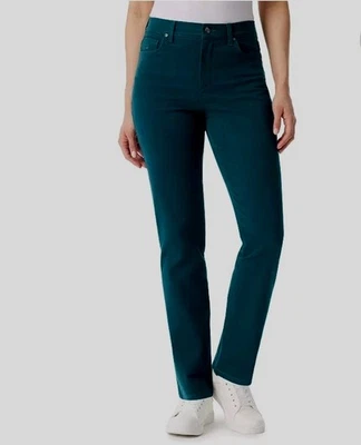 Pantalones de mezclilla verdes Gloria Vanderbilt Amanda calce clásico nuevos 16 P elásticos neutros otoño Foto 1 de 4