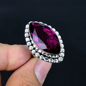 Pink Tourmaline Handmade 925 Sterling Silver Adjustable Jewelry Ring VJ 1344 - Picture 1 of 5