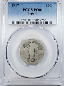 1917 Standing Liberty Quarter 25c - PCGS PO01 Poor Lowball Type 1 - Picture 1 of 4