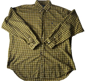 Ralph Lauren Button Down Shirt Mens XL Yellow Plaid Blaire Check - Picture 1 of 7