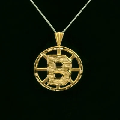 (MA4) Colgante Michael Anthony Oro Amarillo 14k Boston Bruins NHL Logo 2.7g Foto 1 de 4