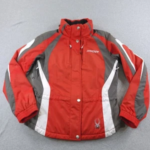 Spyder Ski Jacket Womens 12 Red Gray White XTL Thinsulate Insulated Waterproof - Picture 1 of 22