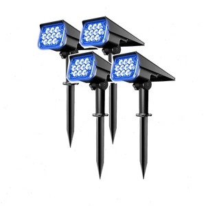 4PCS Blue Solar Spotlights Landscape Lights IP65 Waterproof Garden Path Light US - Picture 1 of 7