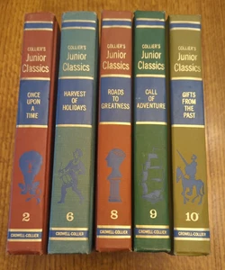 5 Vintage Collier's Junior Classics Young Folks Shelf Set- Book 2, 6, 8, 9, 10 - Picture 1 of 7