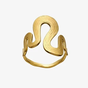 Anillo ondulado texturizado chapado en oro Maanosten Sasja 4796A - Imagen 1 de 5