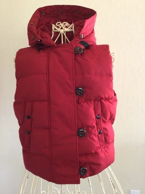 Vintage y2k GAP Women Down Fill Puffer Hooded Cropped Vest L GUC  - Image 1 of 4