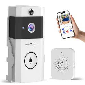Wireless Wi-Fi Video Doorbell Camera with Two Way Audio,Outdoor Front Door Ca... - Picture 1 of 9