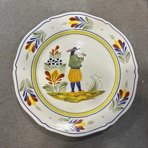 HENRIOT QUIMPER Francia 10"D Placa de loza HOMBRE BRETÓN - Numerada - Imagen 1 de 6